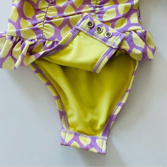 Cat & Jack | Lemon Ruffle Ruched One Piece Swim Suit NWT 0-3 Months - Picture 2 of 6